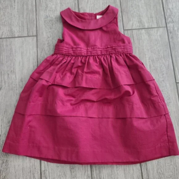 Janie and Jack Toddler Girls Fuchsia Tiered Sleeveless Dress Size 2T - Picture 5 of 11